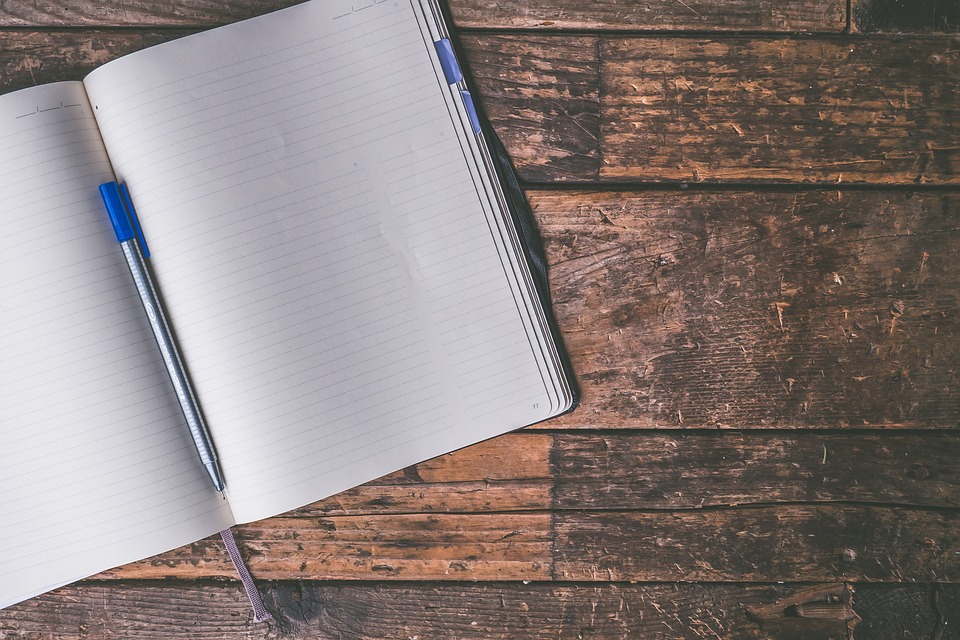 failing at nanowrimo - blank page notebook and pen